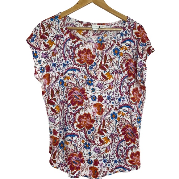 100% Linen Floral Top - Picture 3 of 5